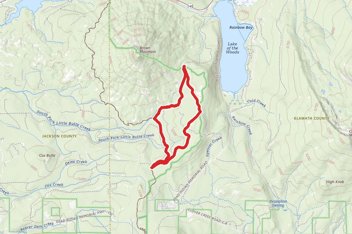 Brown Mountain Trail and National Forest Road Loop