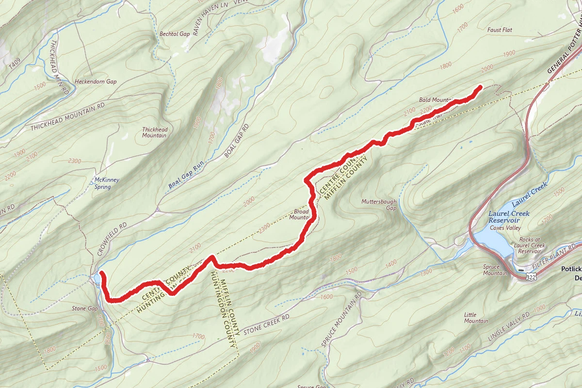Mid-State Trail to Bald Mountain Via Penn-Roosevelt State Park