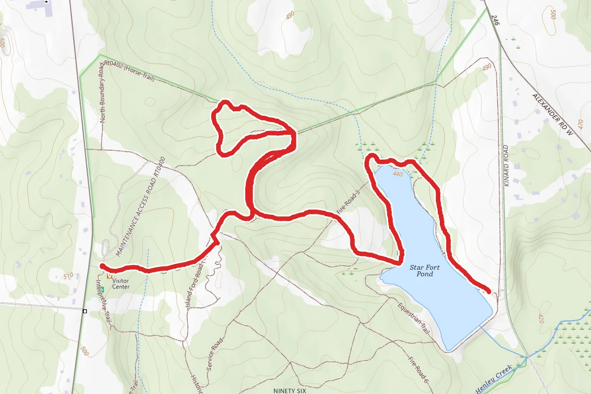 Star Fort Trail and Ninety Six Lake