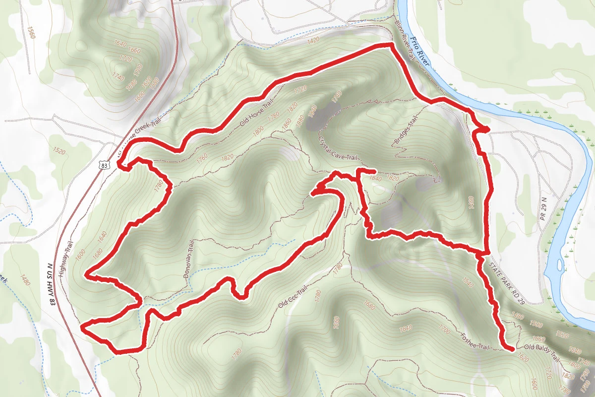 Old Baldy, Bird, Highway, Campos, and Old Entrance Road Loop