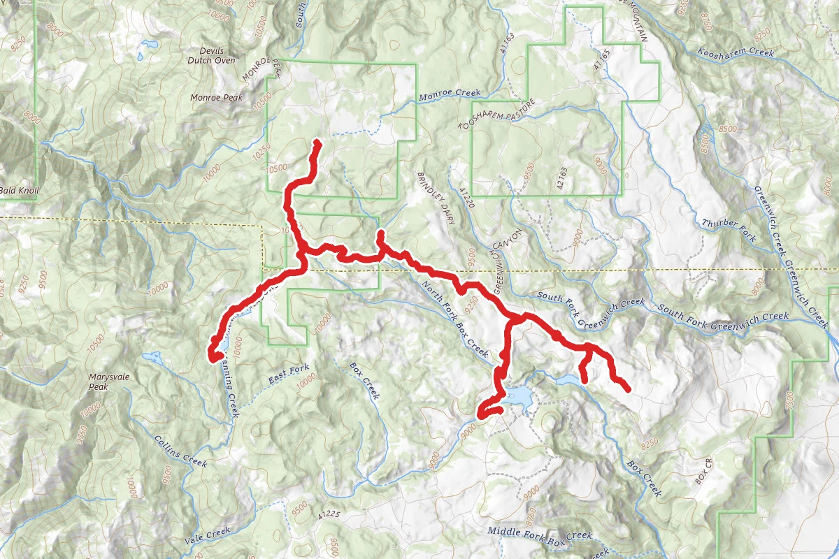 Manning Reservoir and Upper Box Creek Trail