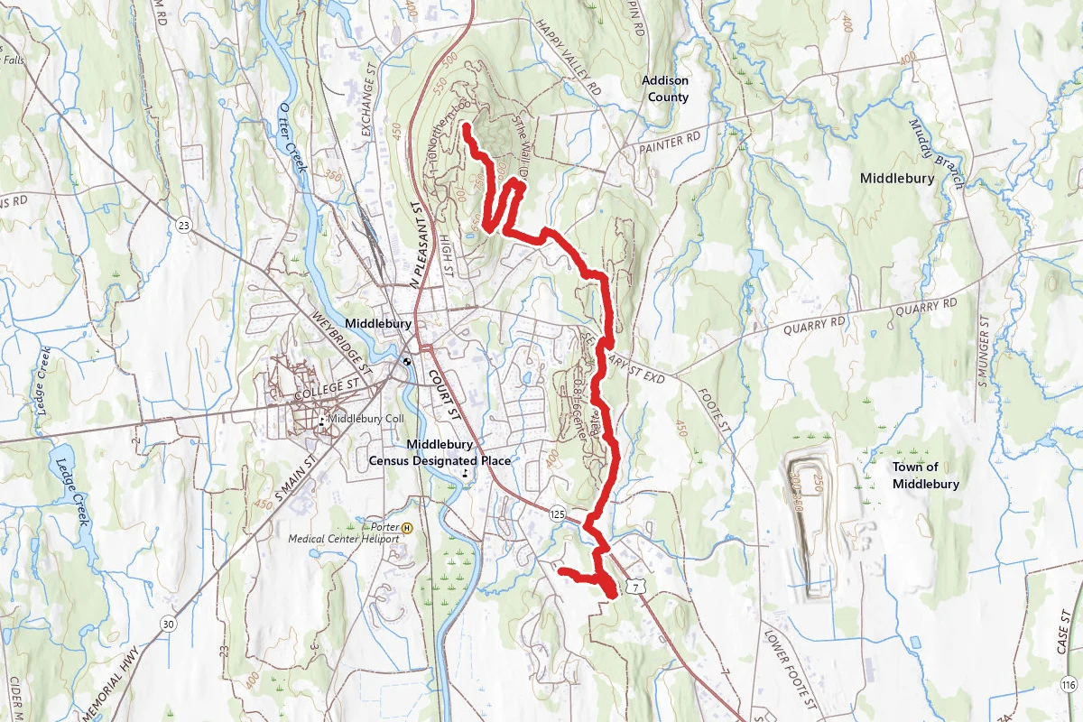 Trail Around Middlebury to Chipman Hill