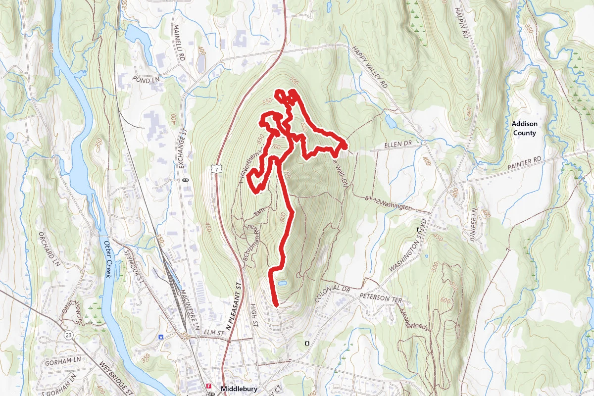 Tweedle Dee and Tweedle Dum Loop via Chipman Hill Top Trail