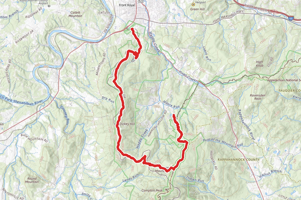 4H Center to Front Royal via Appalachian Trail and Dickey Ridge Trail