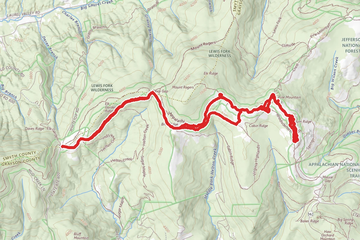 Elk Garden Trail to Wilburn Ridge