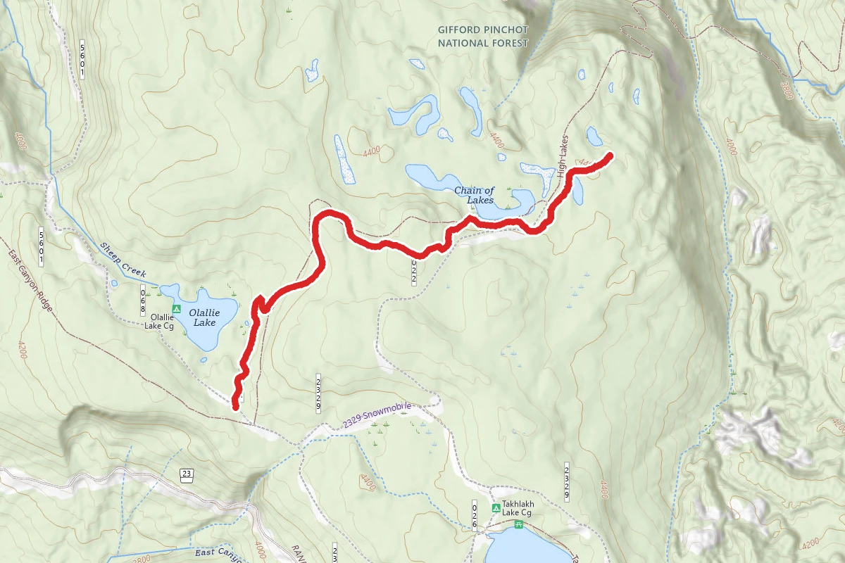 High Lakes Trail to Chain of Lakes Campground