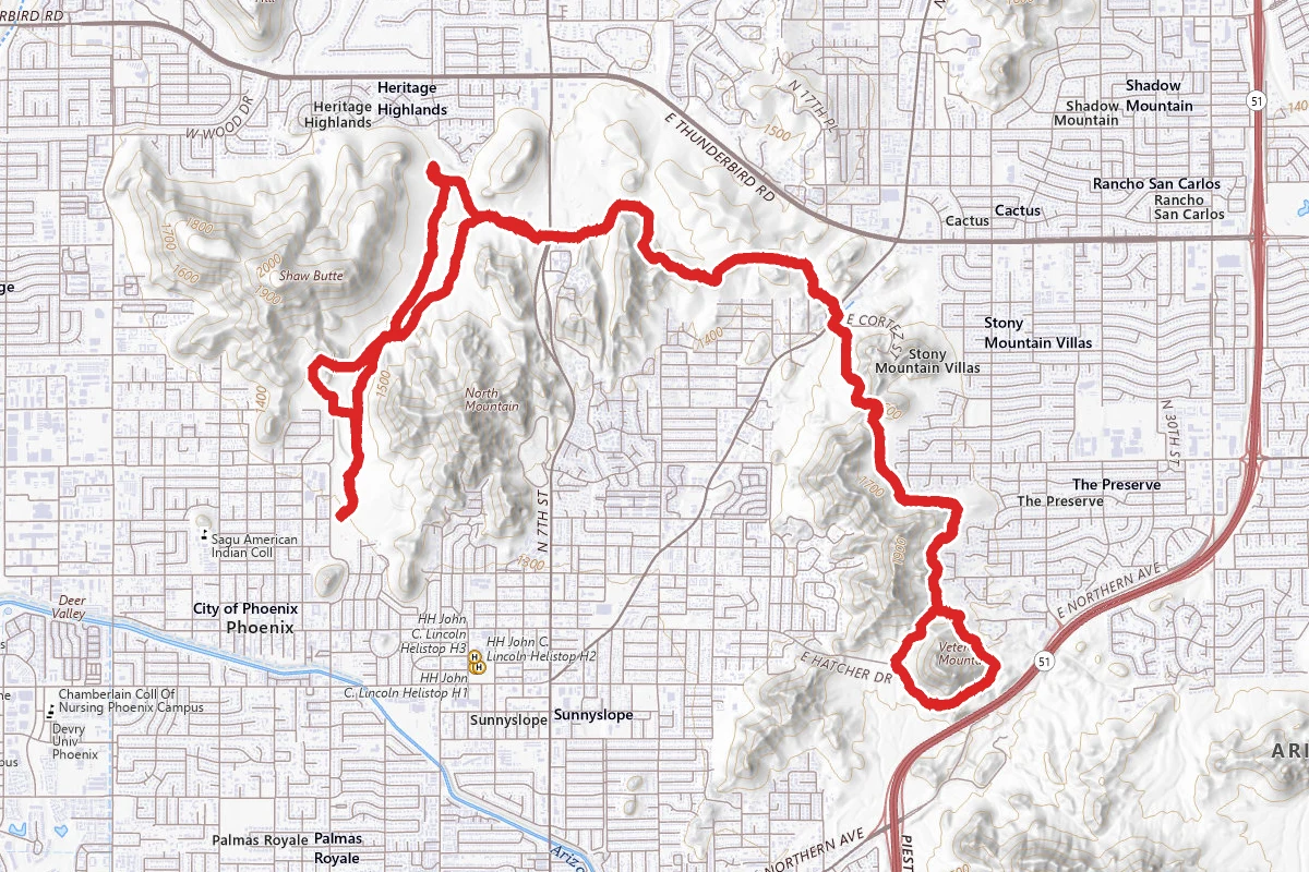 Trail 100 from Mountain View Park