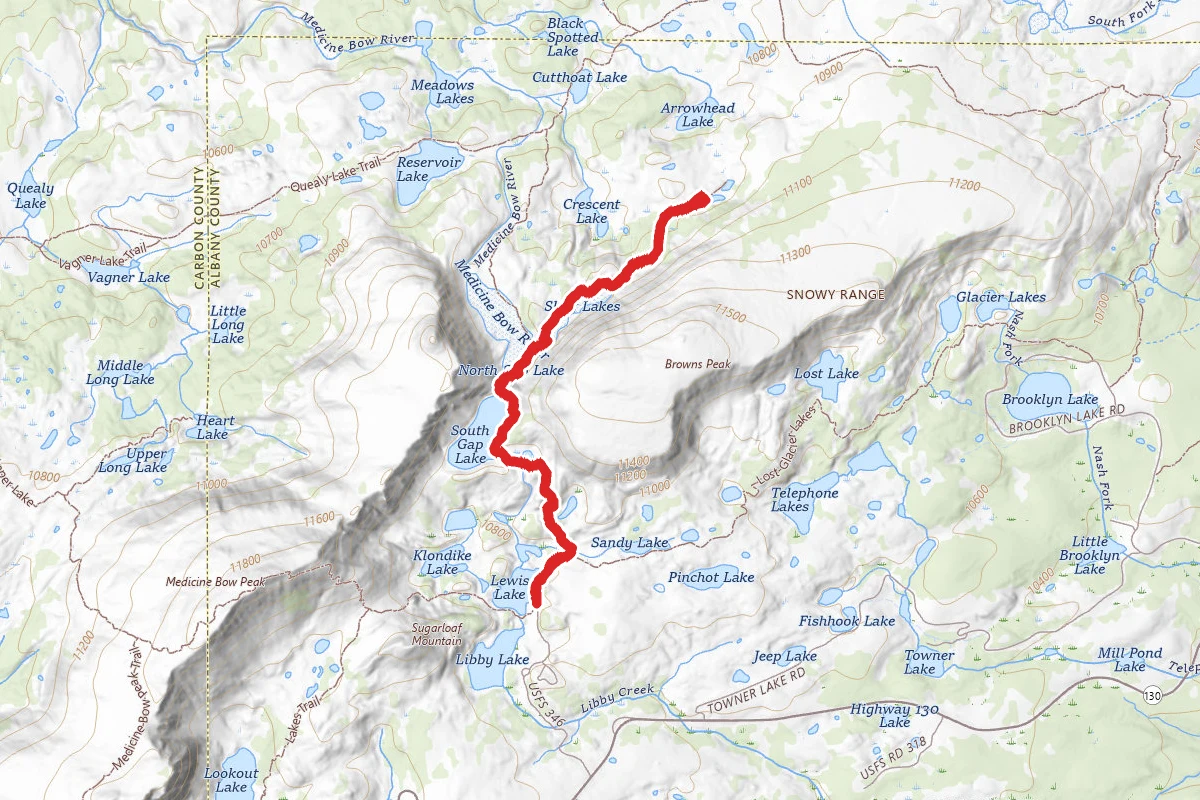 South Gap Lake, North Gap Lake and Shelf Lakes Trail
