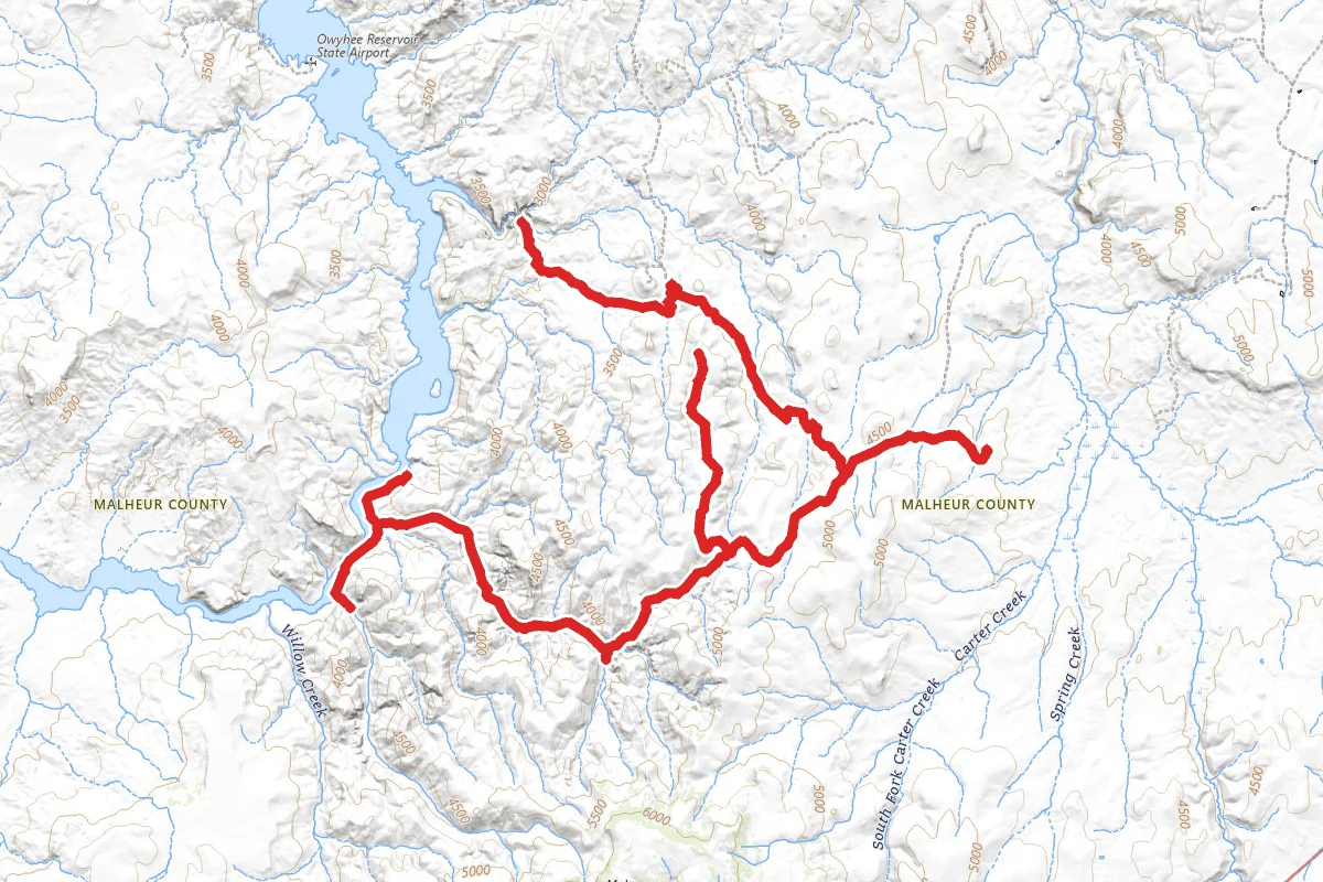 Leslie Gulch, Steamboat Ridge, and 3 Fingers Gulch OHV Trail