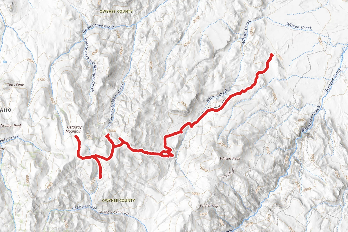 Wilson Creek Road and Side Roads OHV Trail