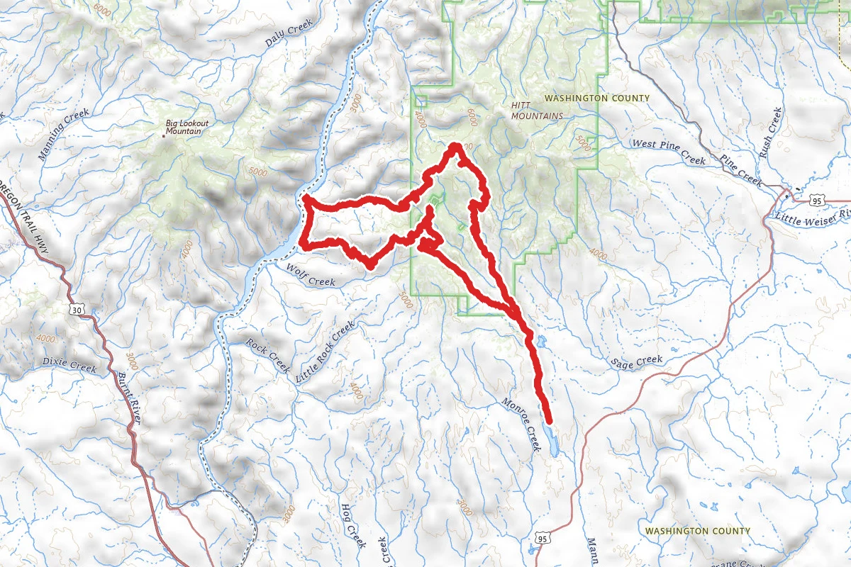 Mann Creek Mountain and Man Lodge OHV Trail