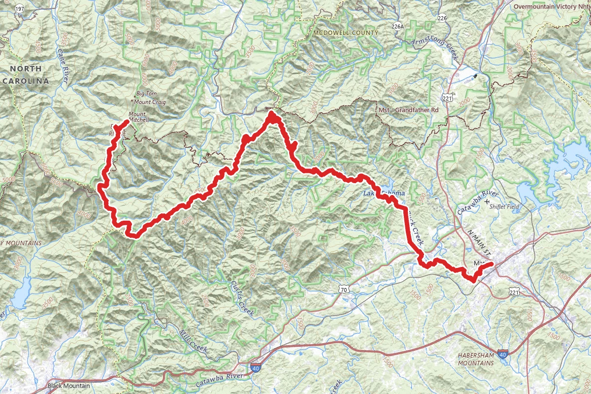 Marion to Mount Mitchell