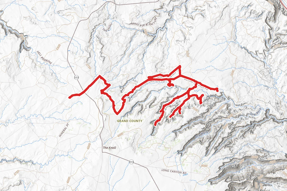 Crips Hole, Four Arches, and Gemini Bridges OHV Trail