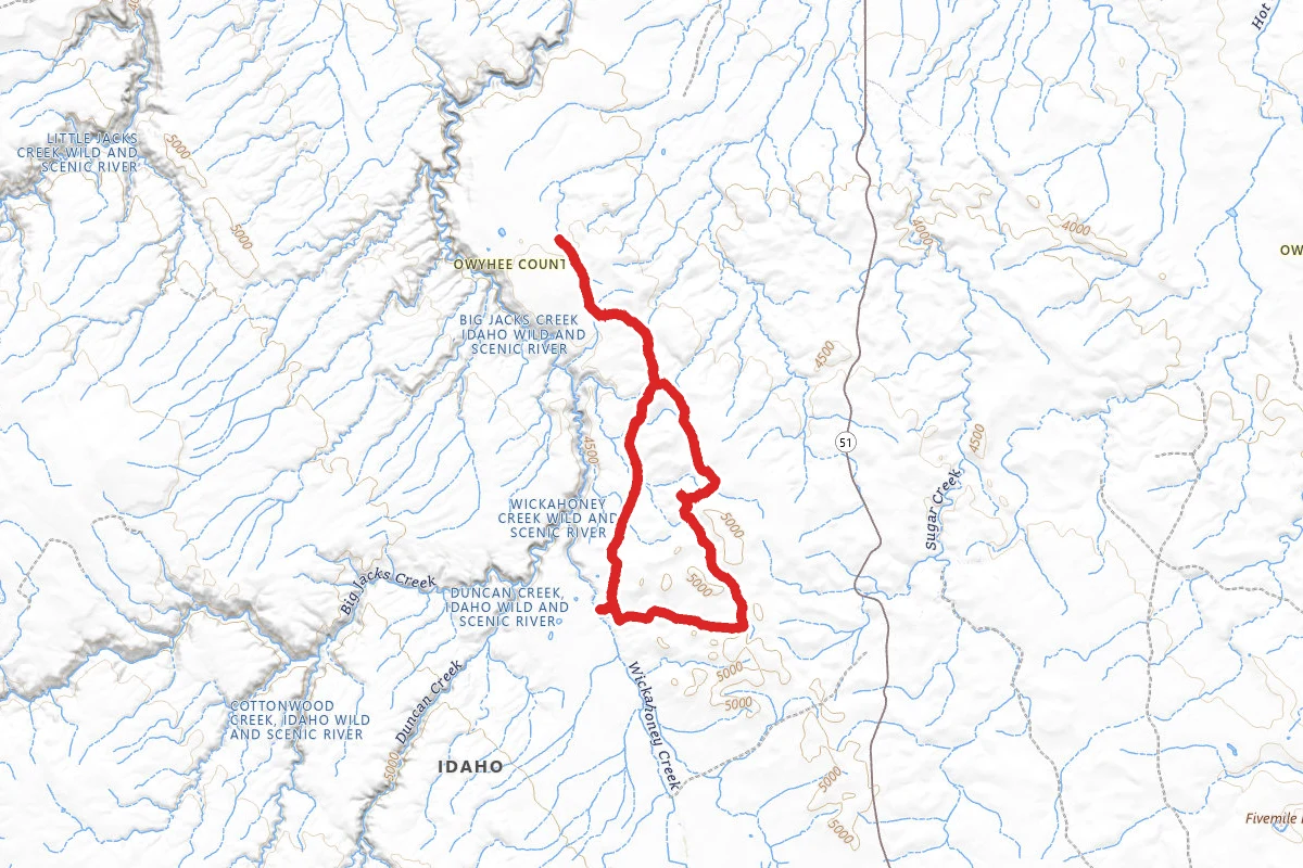 Wickahoney Road and Battle Creek Road OHV Loop