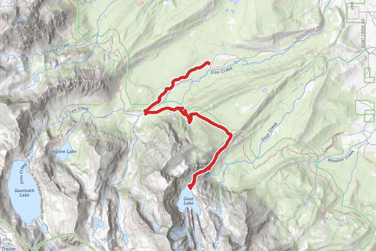 Goat Lake and Goat Falls via Iron Creek Trail, Alpine Way Trail