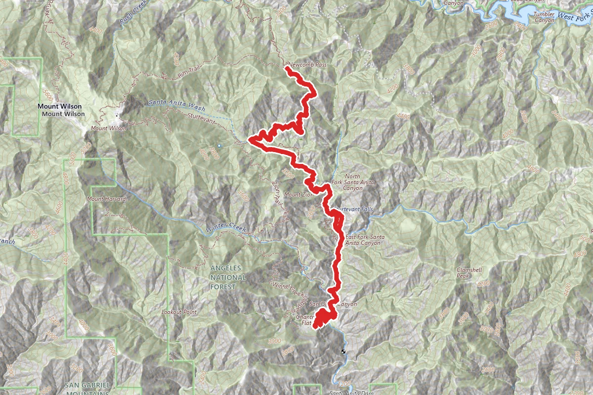 Chantry Flats to Newcomb Pass