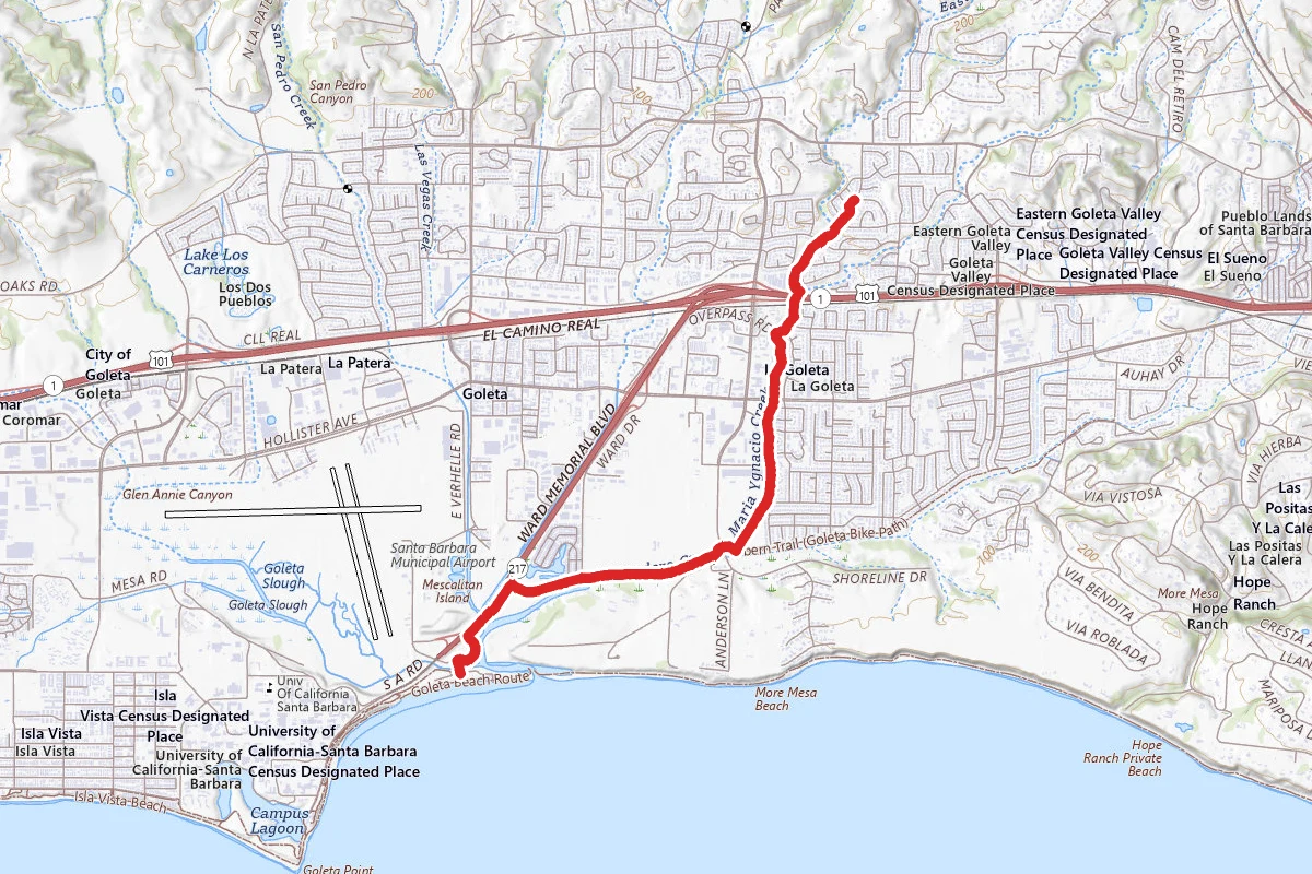 Marie Ygnacio Creek Trail to Goleta Beach