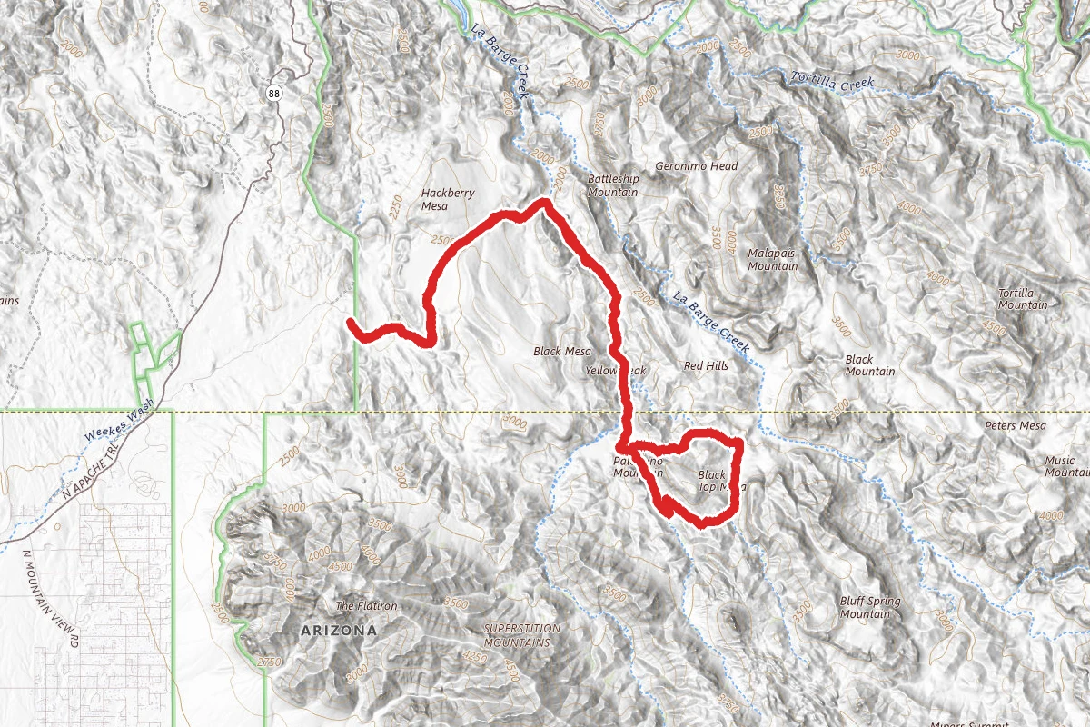 Battleship Mountain to Blacktop Mesa Loop Trail