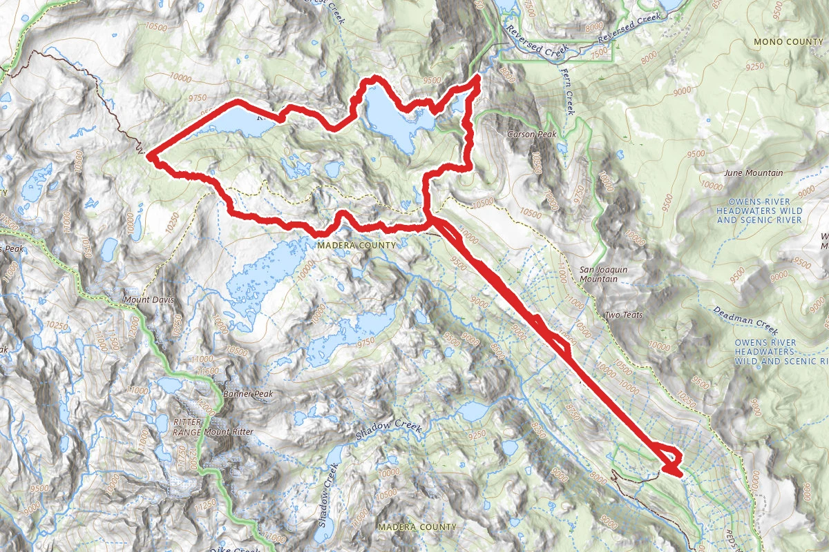 Agnew Mewdows, Agnew Lake, Gem Lake, Waugh Lake, 1000 Island Lake Lollipop