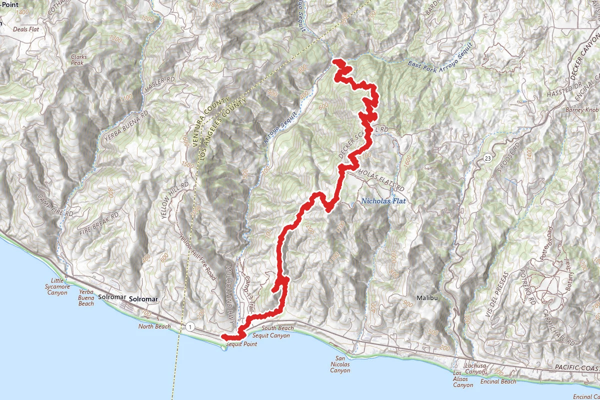 Nicholas Flats to Leo Carrillo Beach