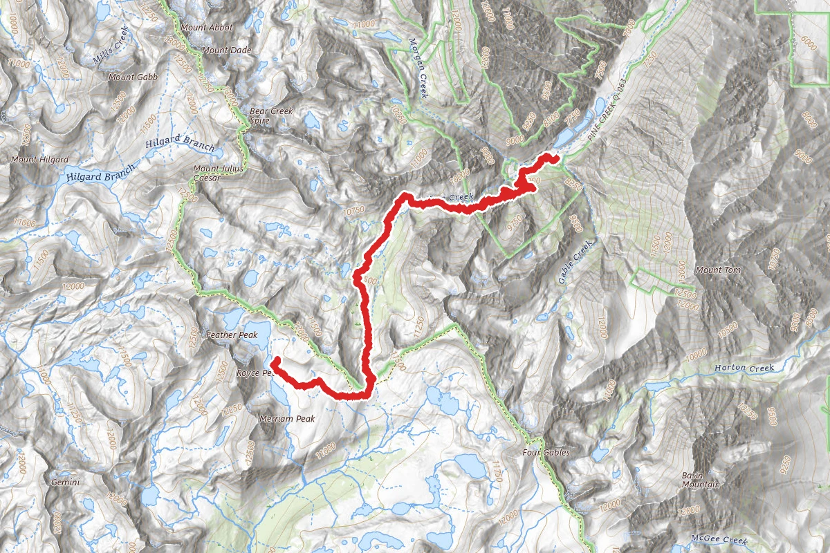 Royce Lakes via Pine Creek Trailhead