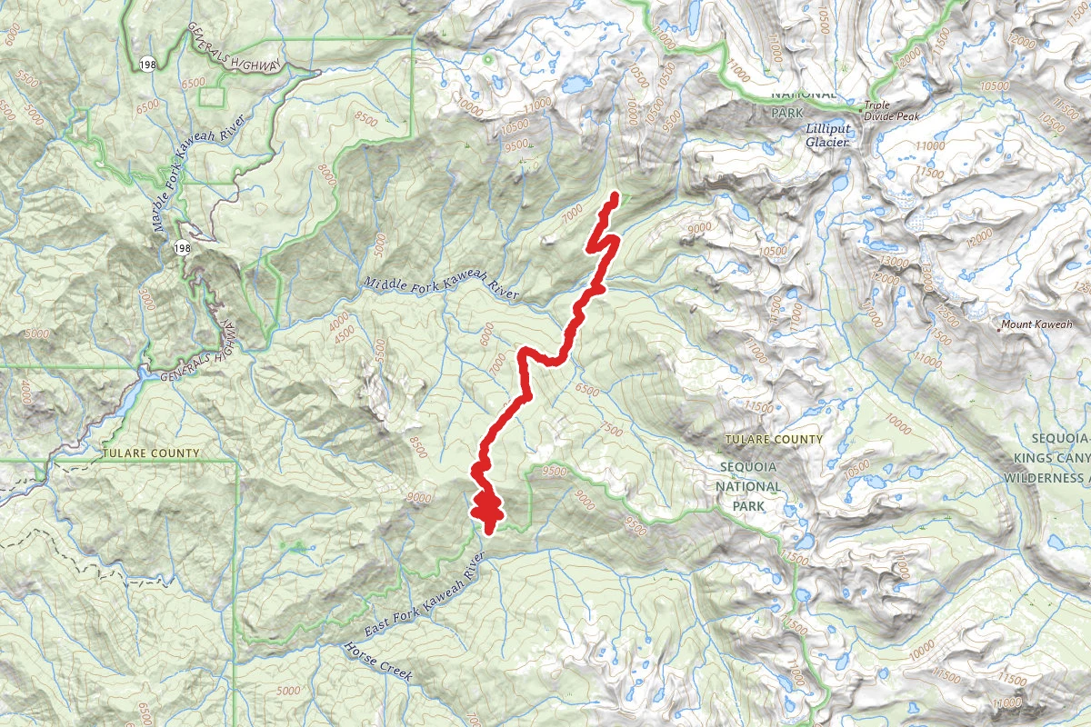 Bearpaw Meadow Via Paradise Ridge Trail route map