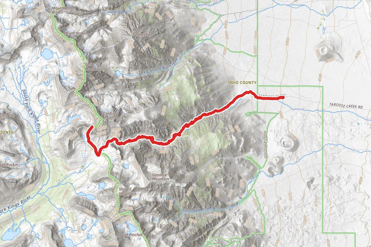 Taboose Pass to Cardinal Mountain