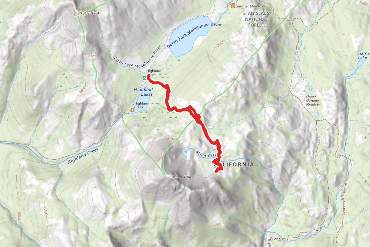 Highland Lakes Upper Campground to Arnot Creek