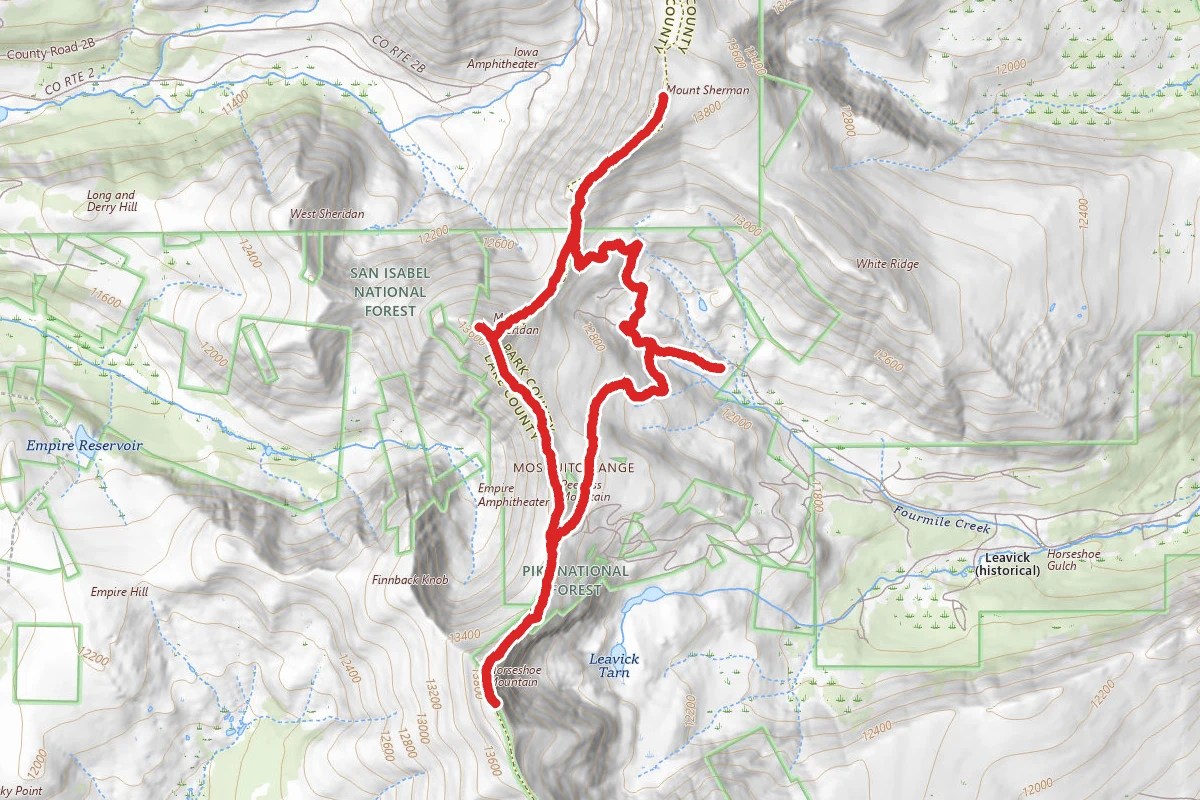 Mount Sherman to Mount Sheridan to Peerless Mountain to Horseshoe Pass Loop