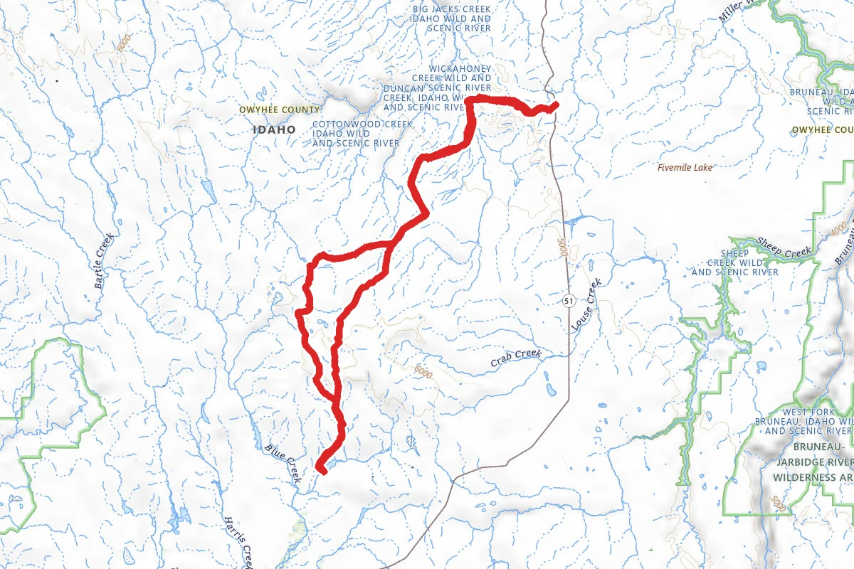 Little Blue Creek Reservoir OHV Trail route map