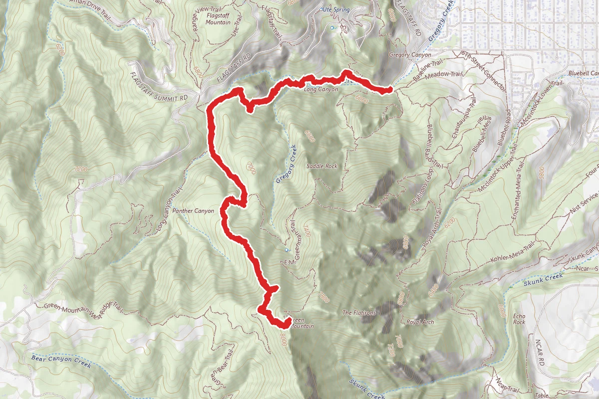 Green Mountain via Gregory Canyon and Ranger Trail