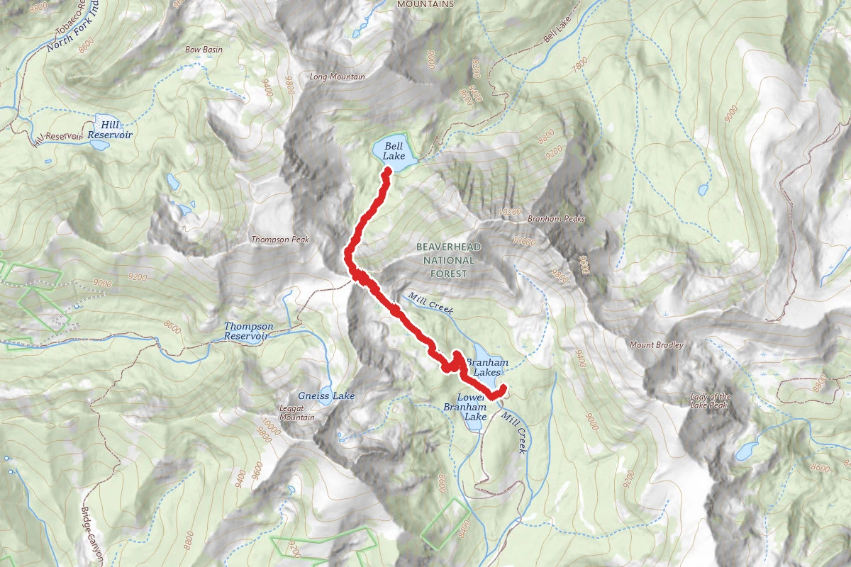 Branham Lake Campground to Bell Lake