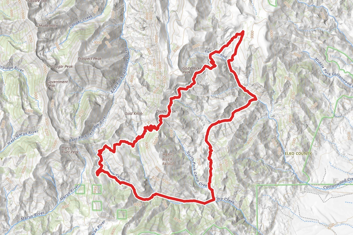 Camp Creek to Gods Pocket Peak Loop Trail