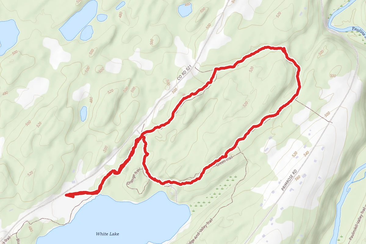 White Lake to Blue, Ridge, Valley, Green Trail Loop