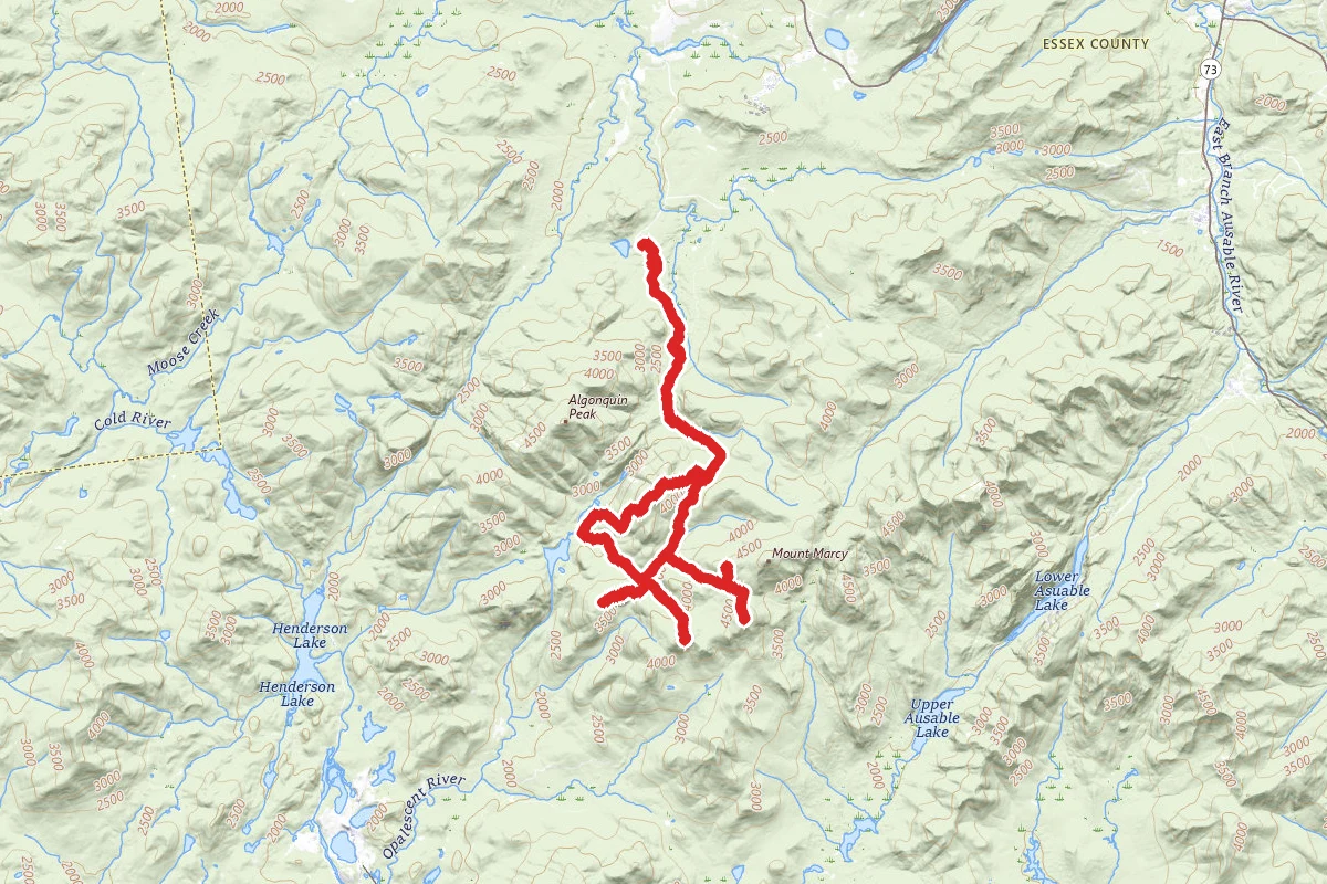 Gray Peak, Mt. Skylight, Mt. Redfield, Cliff Mt. and Mt. Colden via Heart Lake Loop
