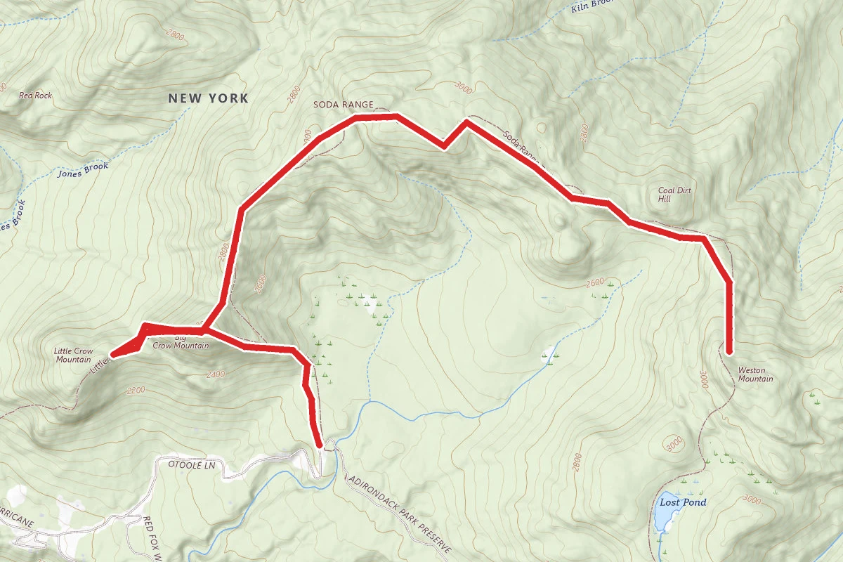 Lost Crow and Weston Mountain Trail