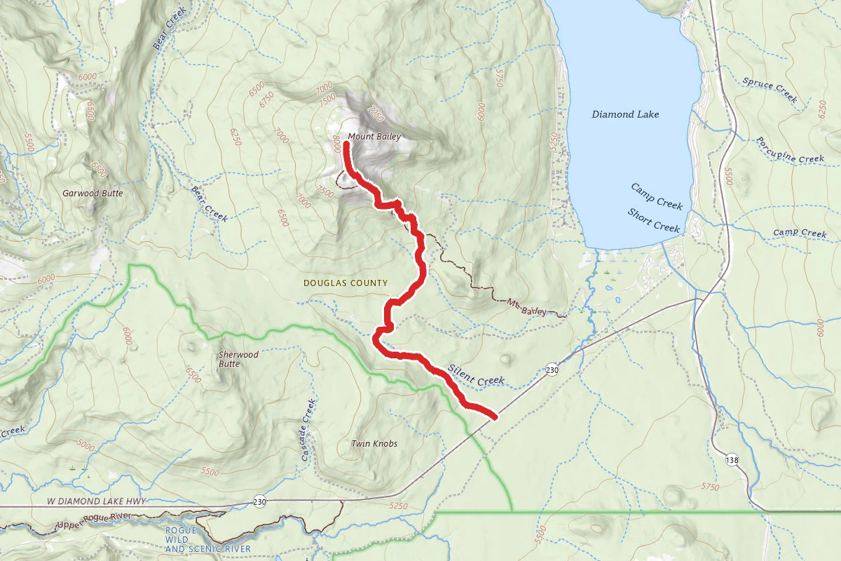 Mount Bailey via Three Lakes Trail
