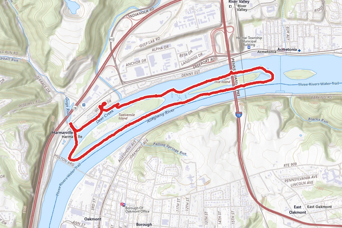 Allegheny Islands State Park Paddle Route
