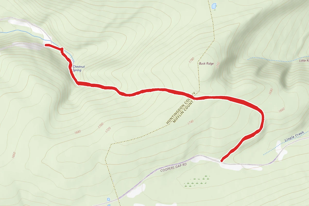 Brush Ridge to Chestnut Spring Trail