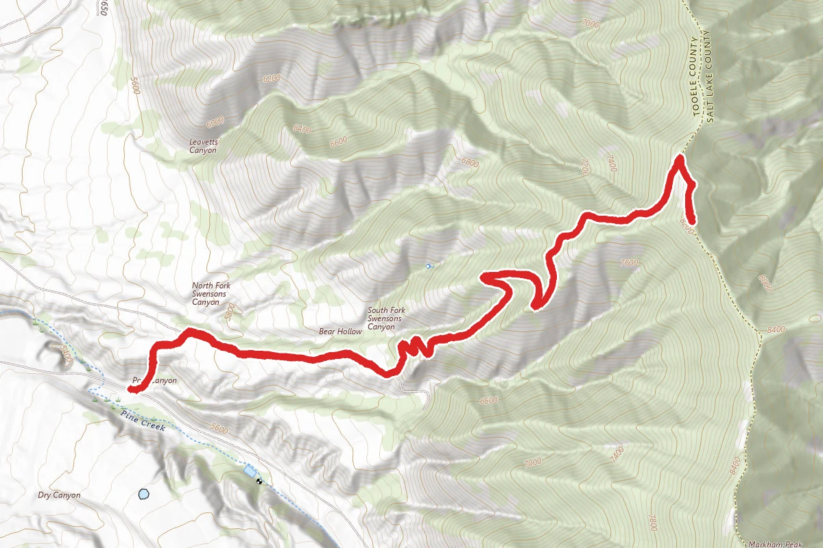 Poleline Road from Smelter to Ridge