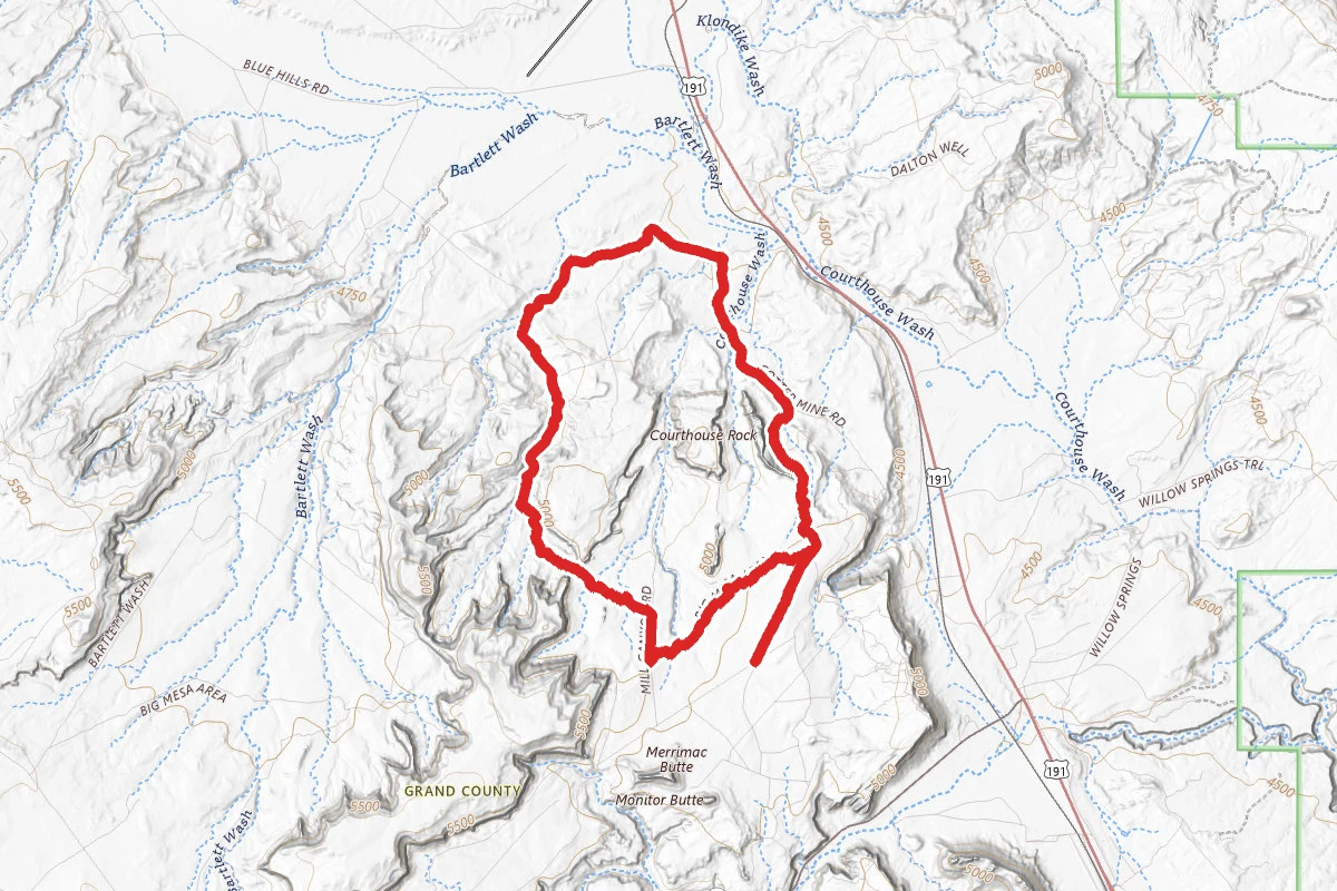 Courthouse Rock via Cotter Mine and Mill Canyon Road
