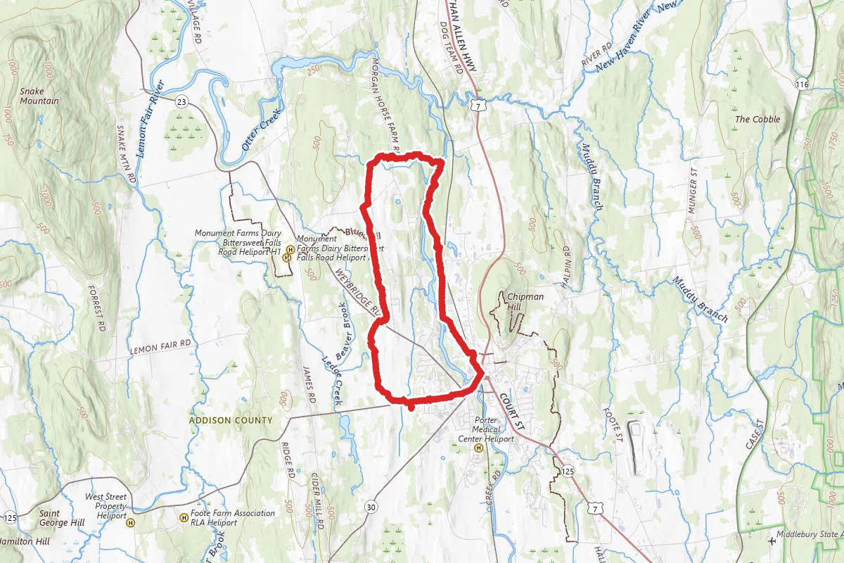 Trail around Middlebury and Jackson Trail Loop