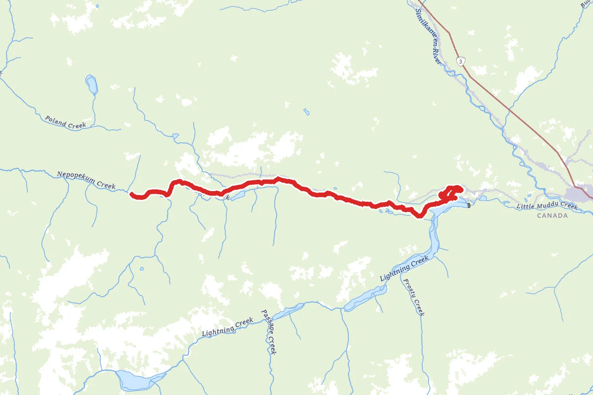 South Gibson Trail to Three Falls Trail
