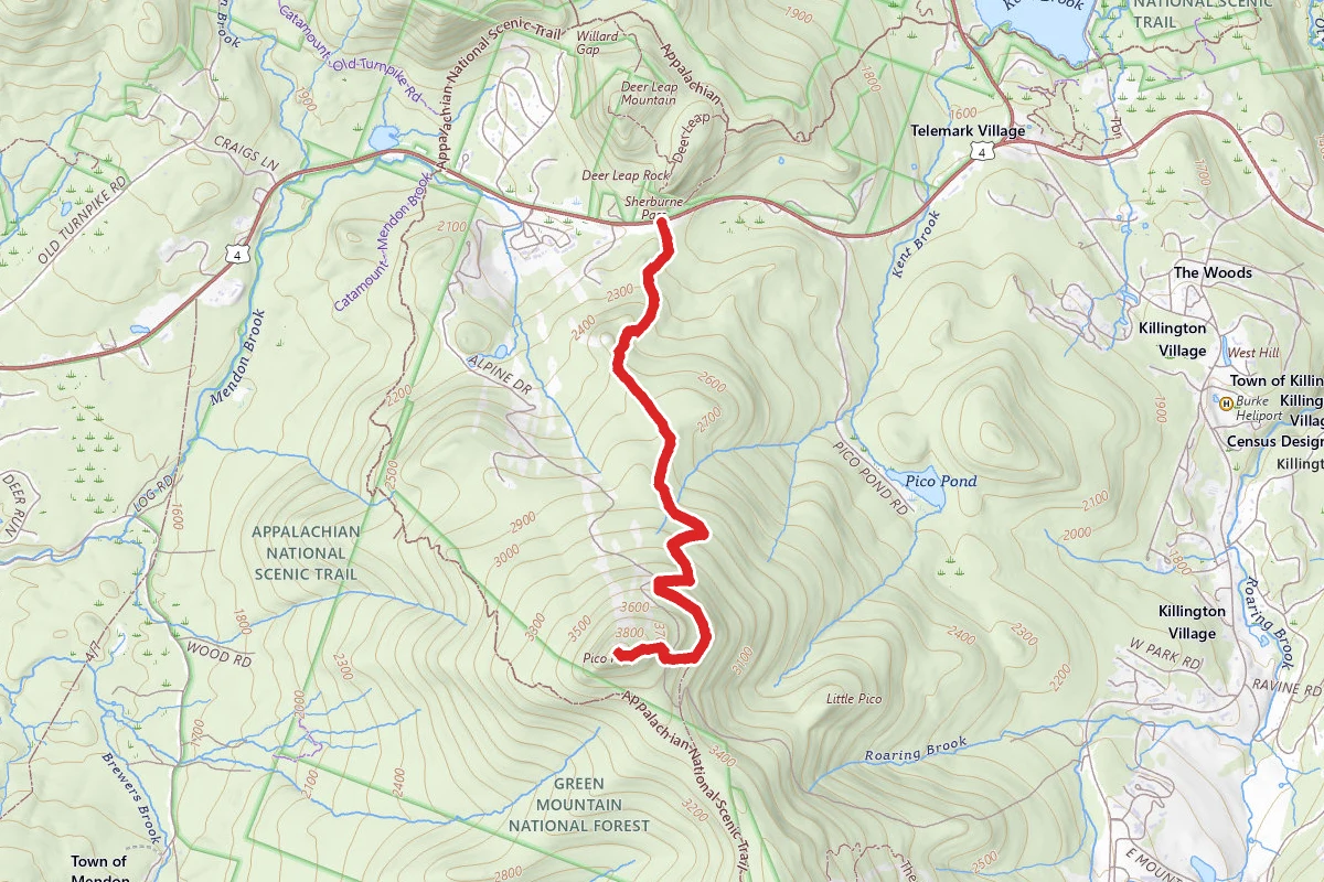 Sherburne Pass Trail to Pico Peak