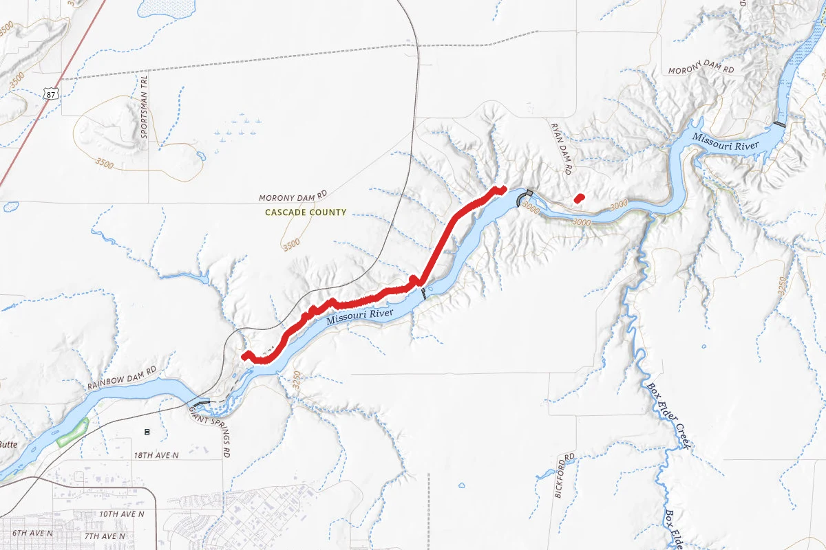 North Shore Network Trail route map