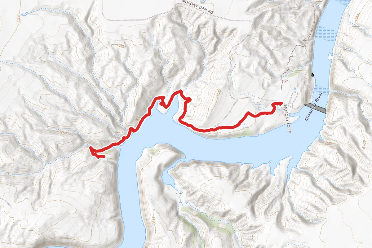 North Shore Network Morony Dam Trail route map