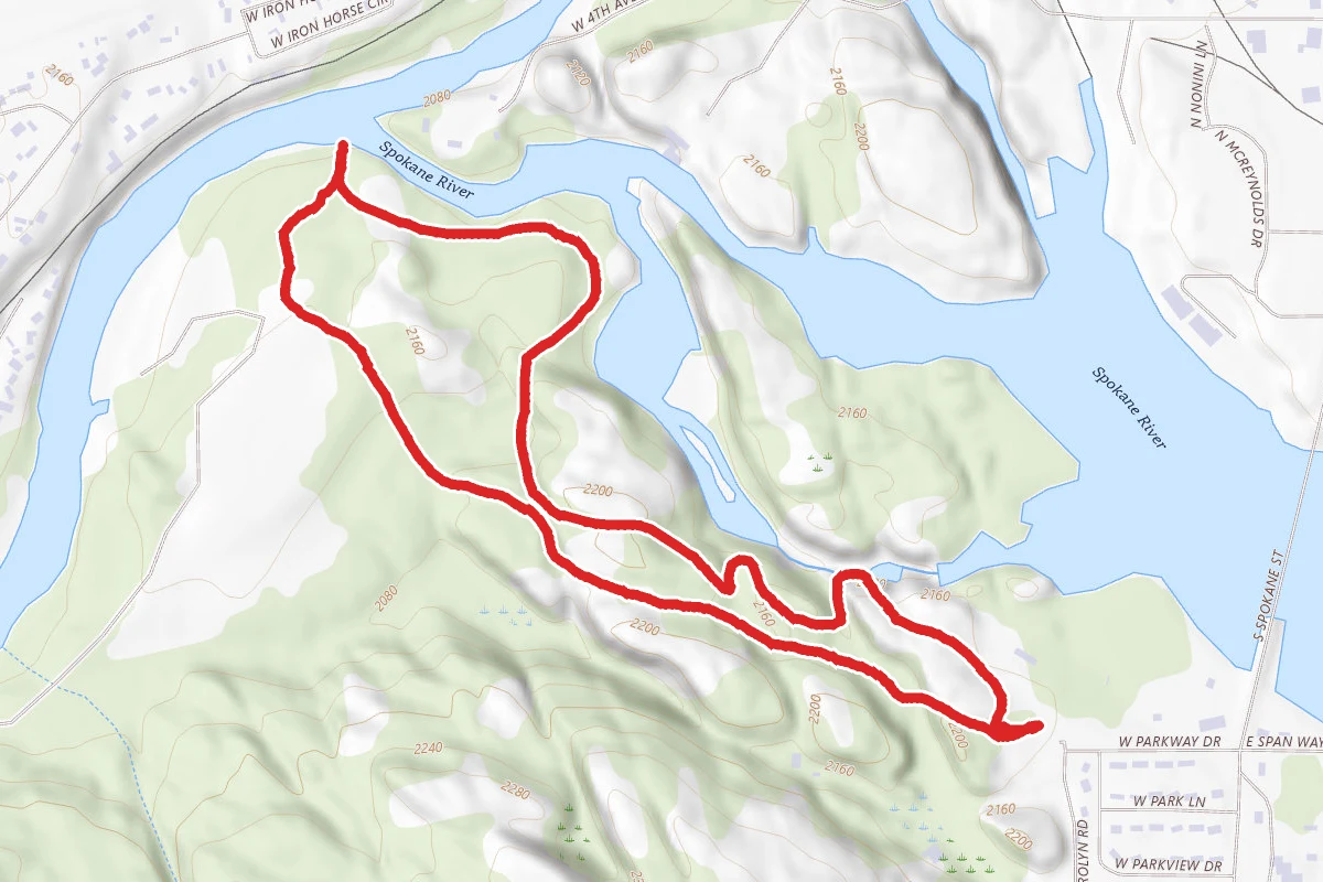 Old Wagon Loop to Spokane River