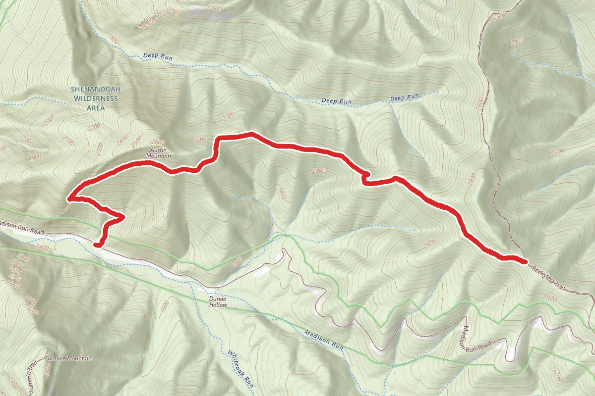 Austin Mountain Trail route map