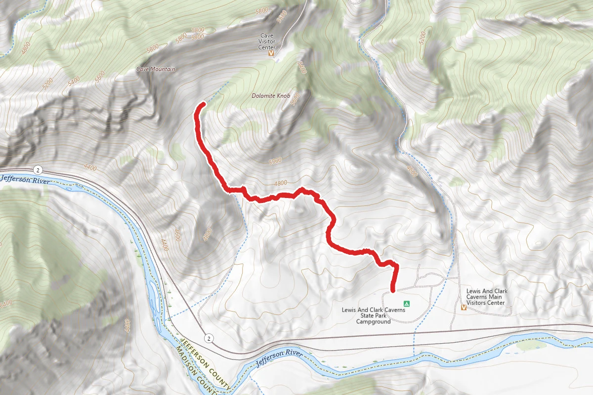 Cave Gulch Trail route map