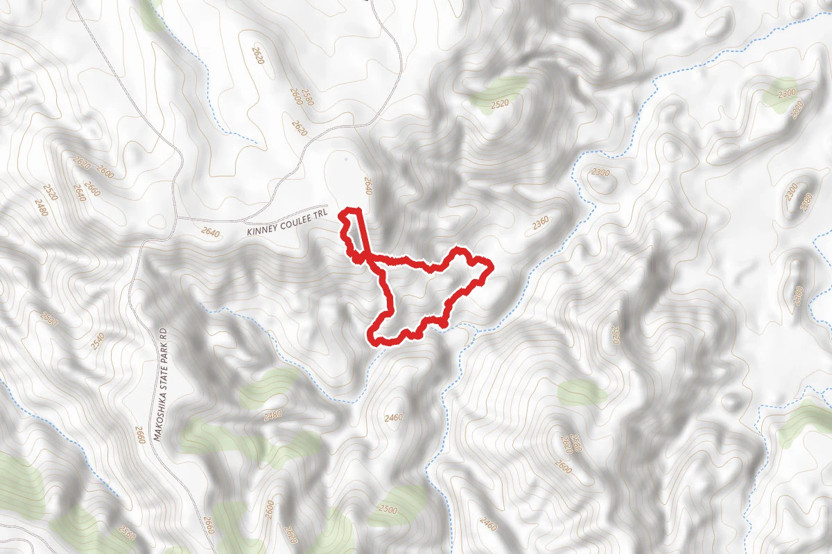 Kinney Coulee Trail route map